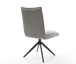 DrehstuhlLelio-Flex Strukturstoff Soft Grau Kreuzgestell breit Schwarz 360° drehbar Wippfunktion Taschenfederkern Sofort versandfertig
