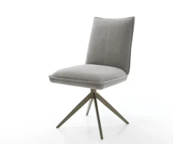 DrehstuhlLelio-Flex Strukturstoff Soft Grau Kreuzgestell breit Effektfinish Titan 360° drehbar Wippfunktion Taschenfederkern Sofort versandfertig