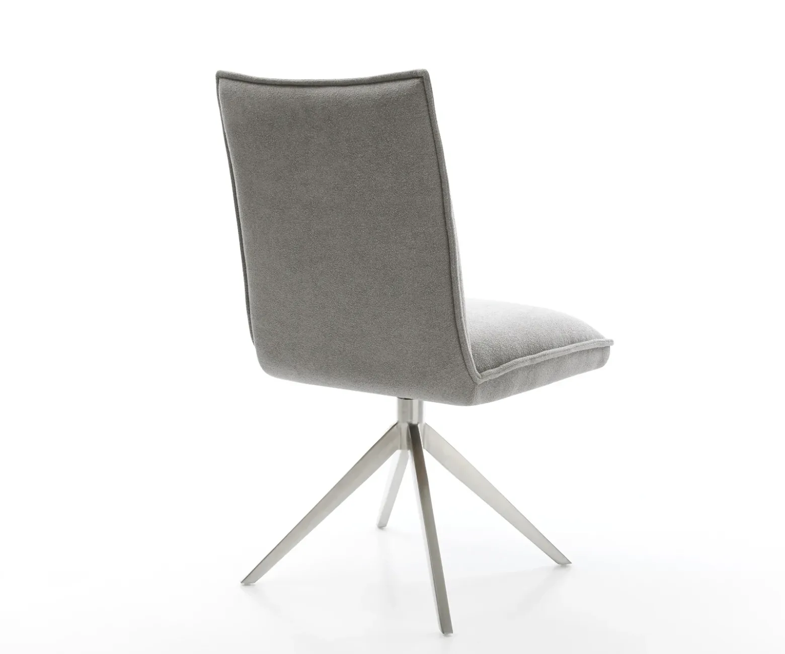 DrehstuhlLelio-Flex Strukturstoff Soft Grau Kreuzgestell breit Edelstahl 360° drehbar Wippfunktion Taschenfederkern Sofort versandfertig