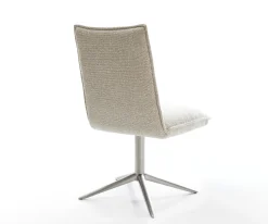 DrehstuhlLelio-Flex Webstoff Soft Beige Fußkreuz Edelstahl 360° drehbar Wippfunktion Taschenfederkern Sofort versandfertig