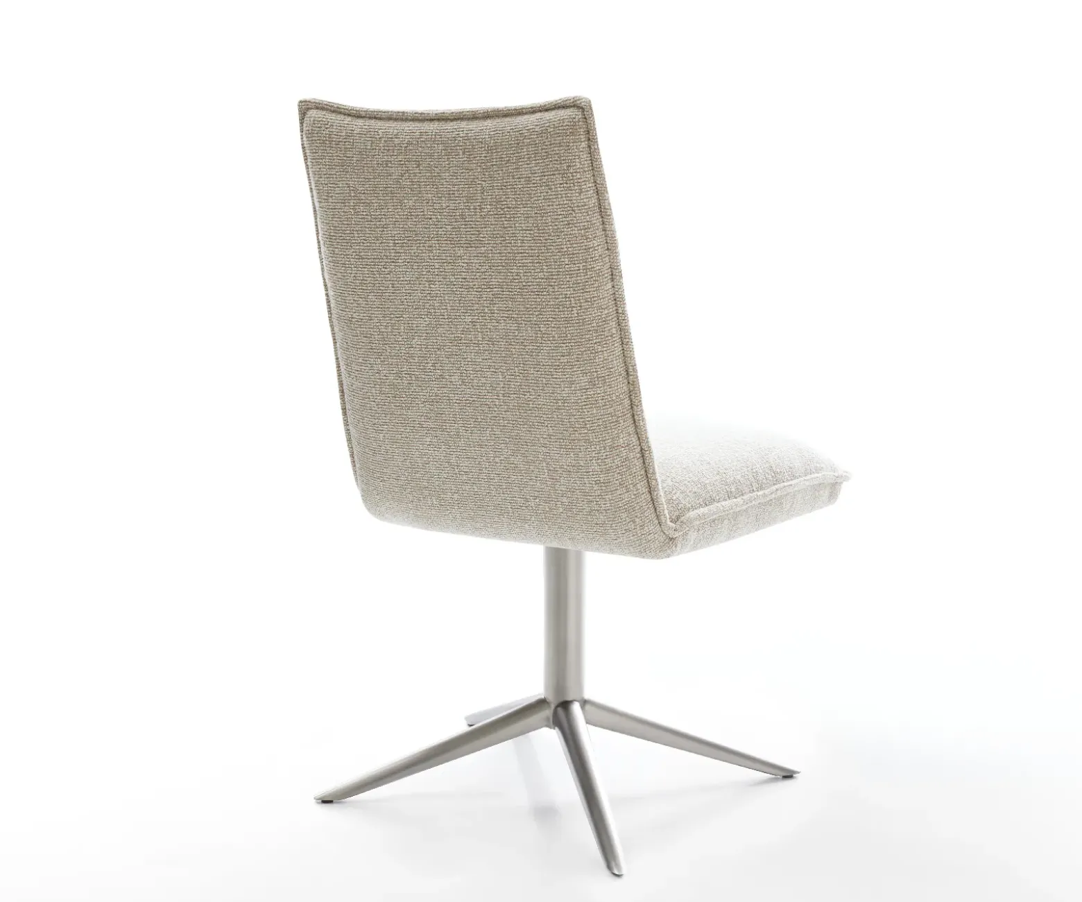 DrehstuhlLelio-Flex Webstoff Soft Beige Fußkreuz Edelstahl 360° drehbar Wippfunktion Taschenfederkern Sofort versandfertig