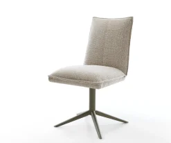 DrehstuhlLelio-Flex Webstoff Soft Beige Fußkreuz Effektfinish Titan 360° drehbar Wippfunktion Taschenfederkern Sofort versandfertig