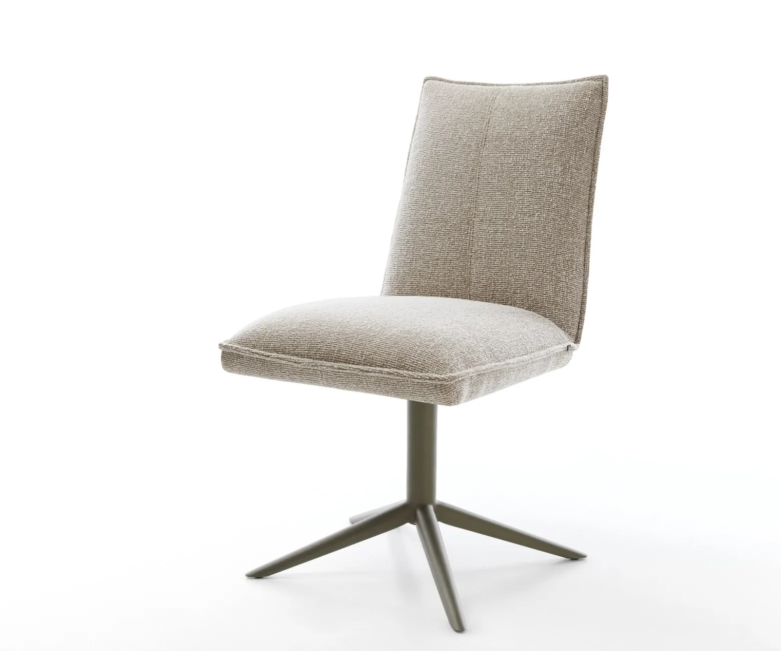 DrehstuhlLelio-Flex Webstoff Soft Beige Fußkreuz Effektfinish Titan 360° drehbar Wippfunktion Taschenfederkern Sofort versandfertig