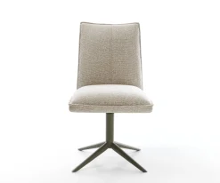 DrehstuhlLelio-Flex Webstoff Soft Beige Fußkreuz Effektfinish Titan 360° drehbar Wippfunktion Taschenfederkern Sofort versandfertig