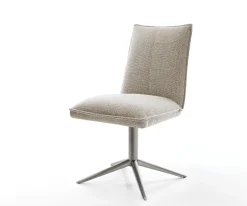 DrehstuhlLelio-Flex Webstoff Soft Beige Fußkreuz Graphit 360° drehbar Wippfunktion Taschenfederkern Sofort versandfertig