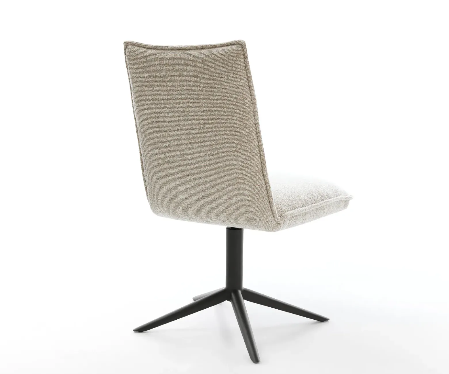 DrehstuhlLelio-Flex Webstoff Soft Beige Fußkreuz Schwarz 360° drehbar Wippfunktion Taschenfederkern Sofort versandfertig