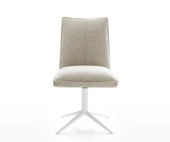 DrehstuhlLelio-Flex Webstoff Soft Beige Fußkreuz Weiß 360° drehbar Wippfunktion Taschenfederkern Sofort versandfertig