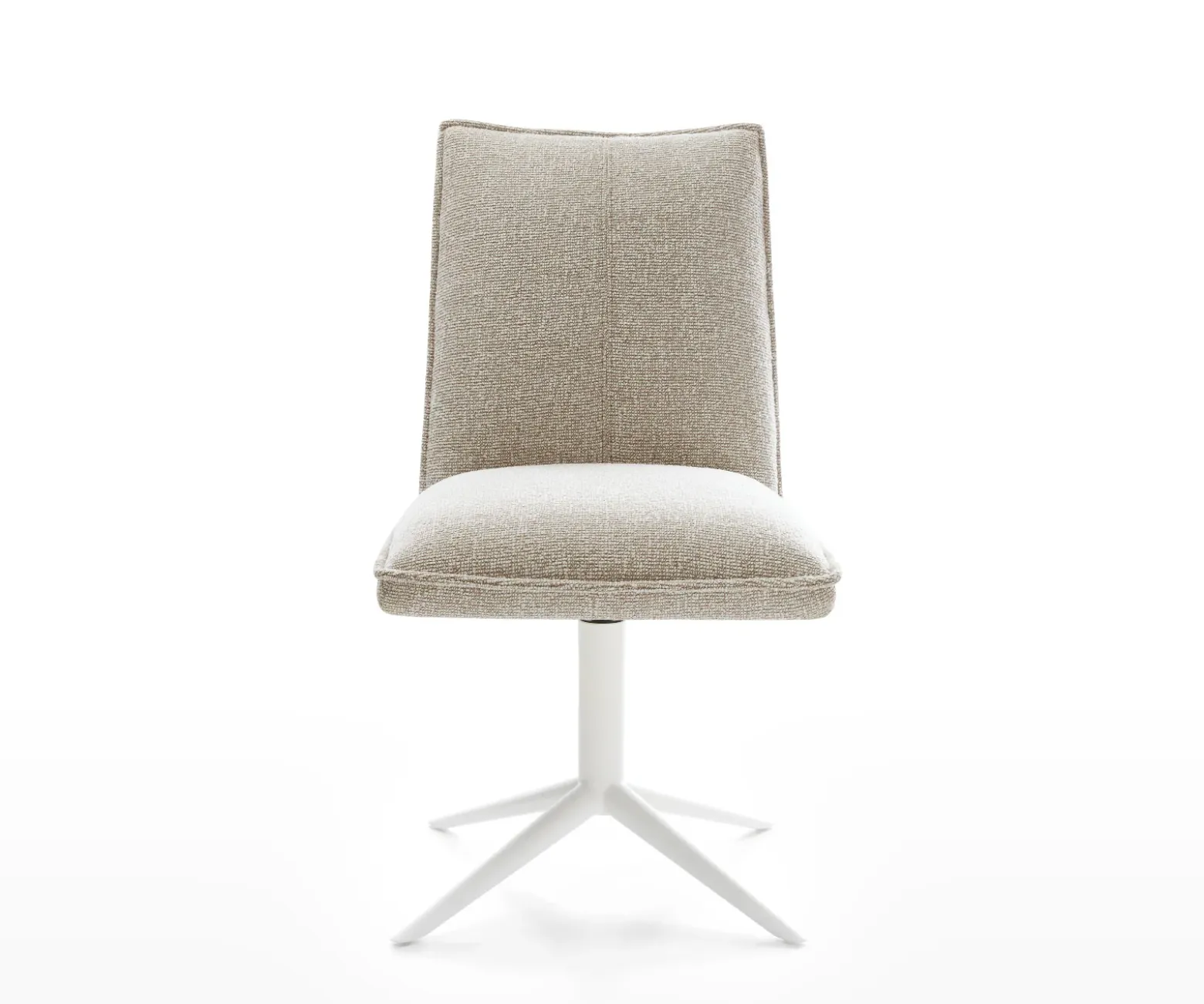 DrehstuhlLelio-Flex Webstoff Soft Beige Fußkreuz Weiß 360° drehbar Wippfunktion Taschenfederkern Sofort versandfertig