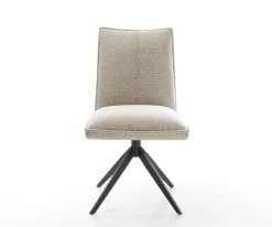 DrehstuhlLelio-Flex Webstoff Soft Beige Kreuzgestell breit Schwarz 360° drehbar Wippfunktion Taschenfederkern Sofort versandfertig