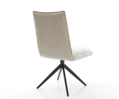 DrehstuhlLelio-Flex Webstoff Soft Beige Kreuzgestell breit Schwarz 360° drehbar Wippfunktion Taschenfederkern Sofort versandfertig