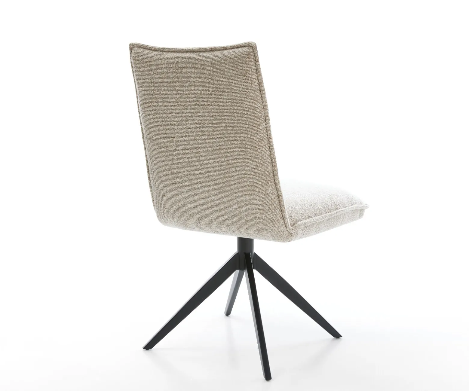 DrehstuhlLelio-Flex Webstoff Soft Beige Kreuzgestell breit Schwarz 360° drehbar Wippfunktion Taschenfederkern Sofort versandfertig