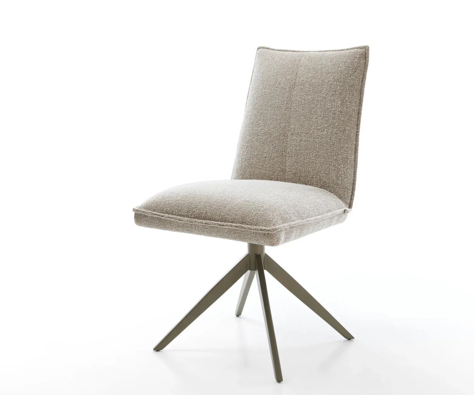 DrehstuhlLelio-Flex Webstoff Soft Beige Kreuzgestell breit Effektfinish Titan 360° drehbar Wippfunktion Taschenfederkern Sofort versandfertig