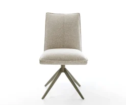 DrehstuhlLelio-Flex Webstoff Soft Beige Kreuzgestell breit Effektfinish Titan 360° drehbar Wippfunktion Taschenfederkern Sofort versandfertig