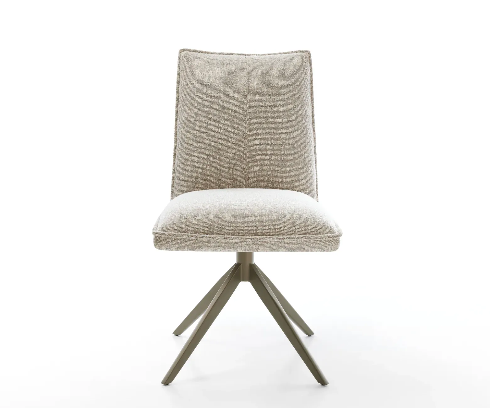 DrehstuhlLelio-Flex Webstoff Soft Beige Kreuzgestell breit Effektfinish Titan 360° drehbar Wippfunktion Taschenfederkern Sofort versandfertig