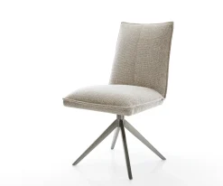 DrehstuhlLelio-Flex Webstoff Soft Beige Kreuzgestell breit Graphit 360° drehbar Wippfunktion Taschenfederkern Sofort versandfertig