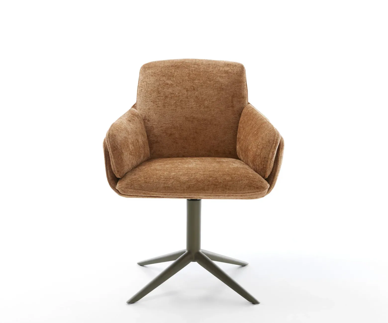 DrehstuhlLuan-Flex mit Armlehnen Chenille Rost Fußkreuz Effektfinish Titan 360° drehbar Wippfunktion Sofort versandfertig