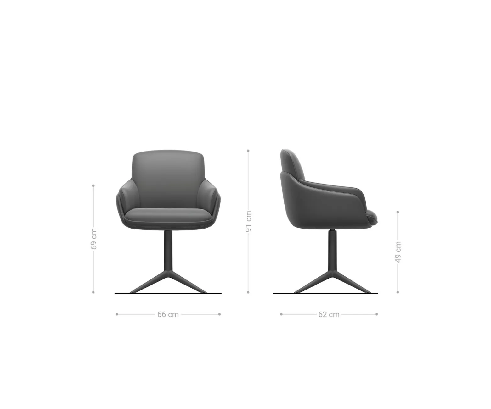 DrehstuhlLuan-Flex mit Armlehnen Chenille Rost Fußkreuz Effektfinish Titan 360° drehbar Wippfunktion Sofort versandfertig