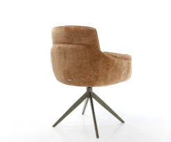 DrehstuhlLuan-Flex mit Armlehnen Chenille Rost Kreuzgestell breit Effektfinish Titan 360° drehbar Wippfunktion Sofort versandfertig