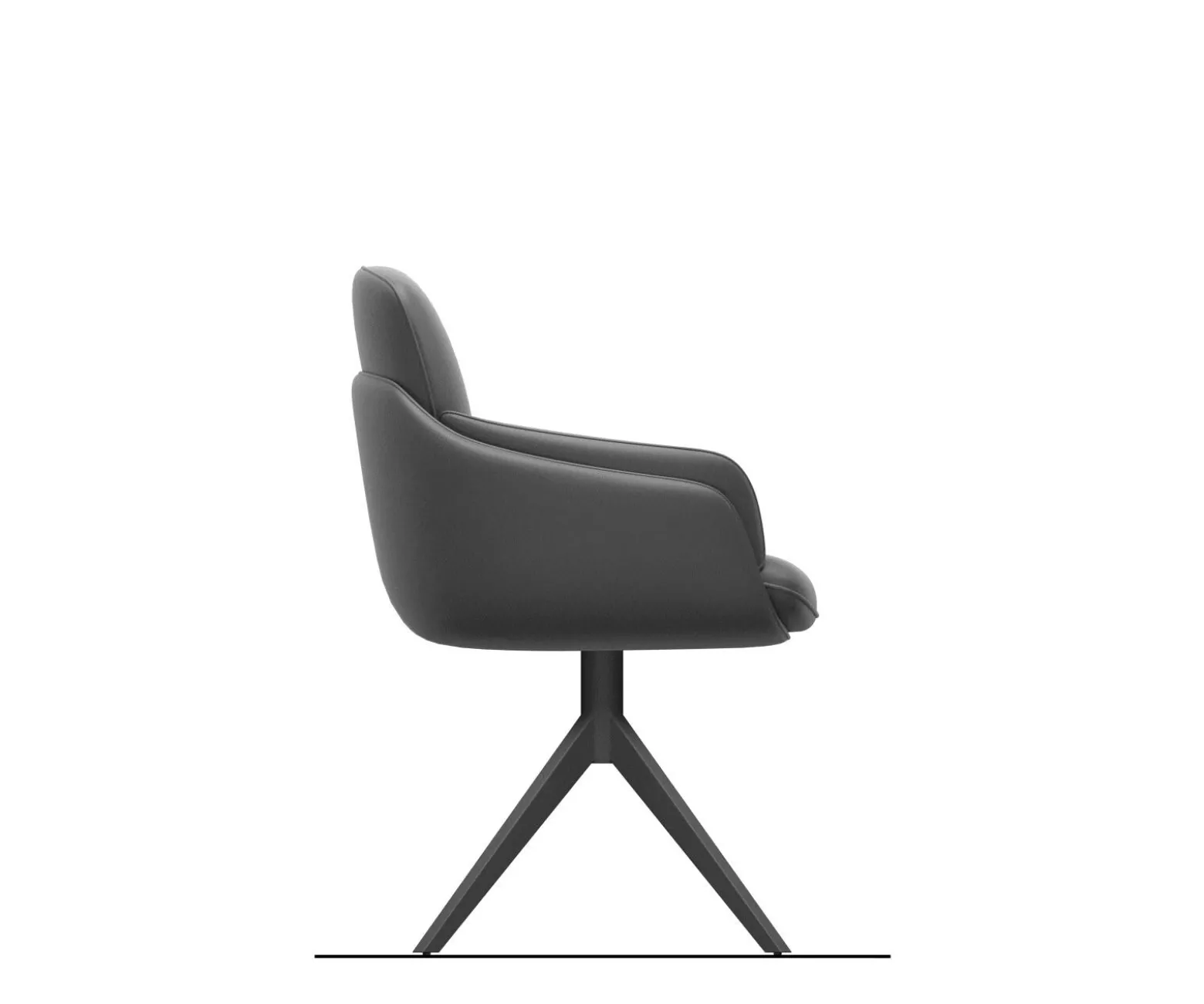DrehstuhlLuan-Flex mit Armlehnen Chenille Rost Kreuzgestell breit Effektfinish Titan 360° drehbar Wippfunktion Sofort versandfertig