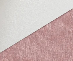 DrehstuhlLuan-Flex mit Armlehnen Materialmix Echtleder Weiß-Rosé Fußkreuz Weiß 360° drehbar Wippfunktion Sofort versandfertig