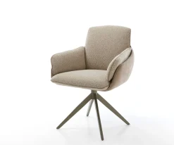 DrehstuhlLuan-Flex mit Armlehnen Materialmix Schlamm Kreuzgestell breit Effektfinish Titan 360° drehbar Sofort versandfertig