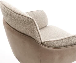 DrehstuhlLuan-Flex mit Armlehnen Materialmix Schlamm Kreuzgestell breit Effektfinish Titan 360° drehbar Sofort versandfertig