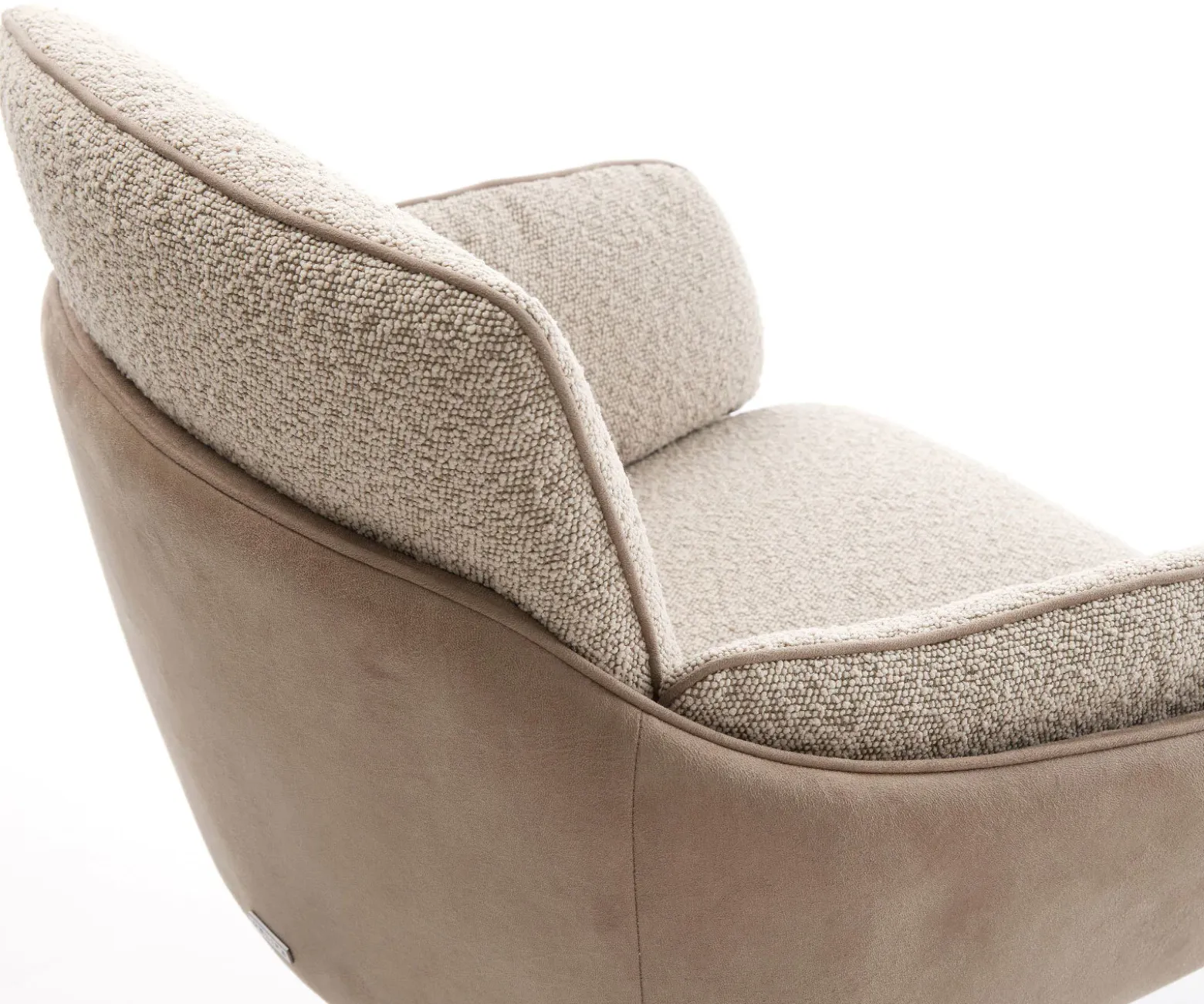 DrehstuhlLuan-Flex mit Armlehnen Materialmix Schlamm Kreuzgestell breit Effektfinish Titan 360° drehbar Sofort versandfertig