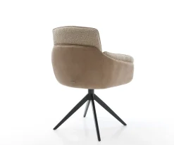 DrehstuhlLuan-Flex mit Armlehnen Materialmix Schlamm Kreuzgestell breit Schwarz 360° drehbar Sofort versandfertig