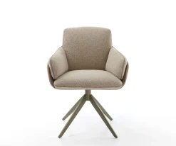 DrehstuhlLuan-Flex mit Armlehnen Materialmix Schlamm Kreuzgestell breit Effektfinish Titan 360° drehbar Wippfunktion Sofort versandfertig