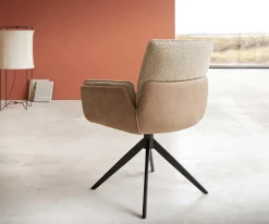 DrehstuhlNela-Flex Materialmix Schlamm Kreuzgestell breit Schwarz 360° drehbar Sofort versandfertig