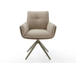DrehstuhlNela-Flex Materialmix Schlamm Kreuzgestell breit Effektfinish Titan 360° drehbar Sofort versandfertig