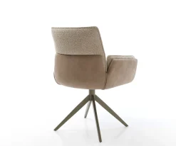 DrehstuhlNela-Flex Materialmix Schlamm Kreuzgestell breit Effektfinish Titan 360° drehbar Sofort versandfertig