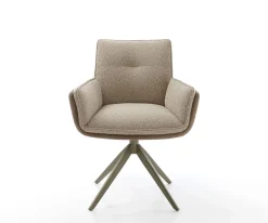 DrehstuhlNela-Flex Materialmix Schlamm Kreuzgestell breit Effektfinish Titan 360° drehbar Wippfunktion Sofort versandfertig