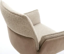 DrehstuhlNela-Flex Materialmix Schlamm Kreuzgestell breit Effektfinish Titan 360° drehbar Wippfunktion Sofort versandfertig