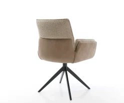 DrehstuhlNela-Flex Materialmix Schlamm Kreuzgestell breit Schwarz 360° drehbar Wippfunktion Sofort versandfertig