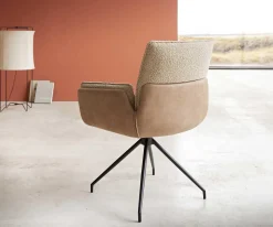 DrehstuhlNela-Flex Materialmix Schlamm Kreuzgestell konisch Schwarz 180° drehbar Sofort versandfertig
