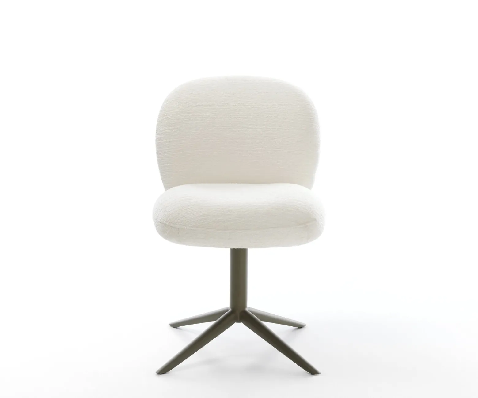DrehstuhlNube-Flex Bouclé Soft Beige Fußkreuz Effektfinish Titan 360° drehbar Wippfunktion Taschenfederkern Sofort versandfertig