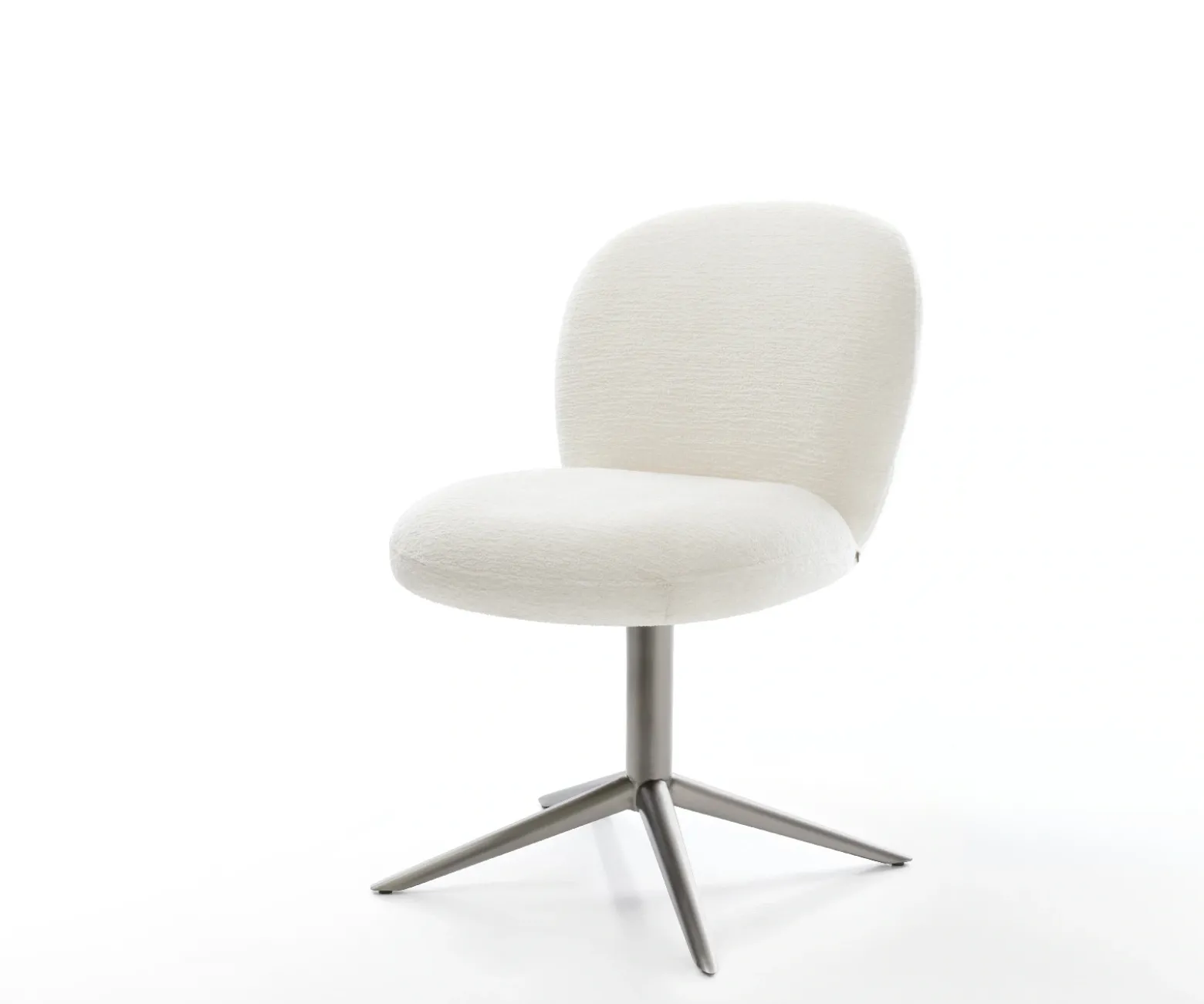 DrehstuhlNube-Flex Bouclé Soft Beige Fußkreuz Graphit 360° drehbar Wippfunktion Taschenfederkern Sofort versandfertig