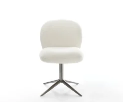 DrehstuhlNube-Flex Bouclé Soft Beige Fußkreuz Graphit 360° drehbar Wippfunktion Taschenfederkern Sofort versandfertig