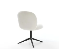 DrehstuhlNube-Flex Bouclé Soft Beige Fußkreuz Schwarz 360° drehbar Wippfunktion Taschenfederkern Sofort versandfertig
