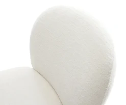 DrehstuhlNube-Flex Bouclé Soft Beige Fußkreuz Weiß 360° drehbar Wippfunktion Taschenfederkern Sofort versandfertig