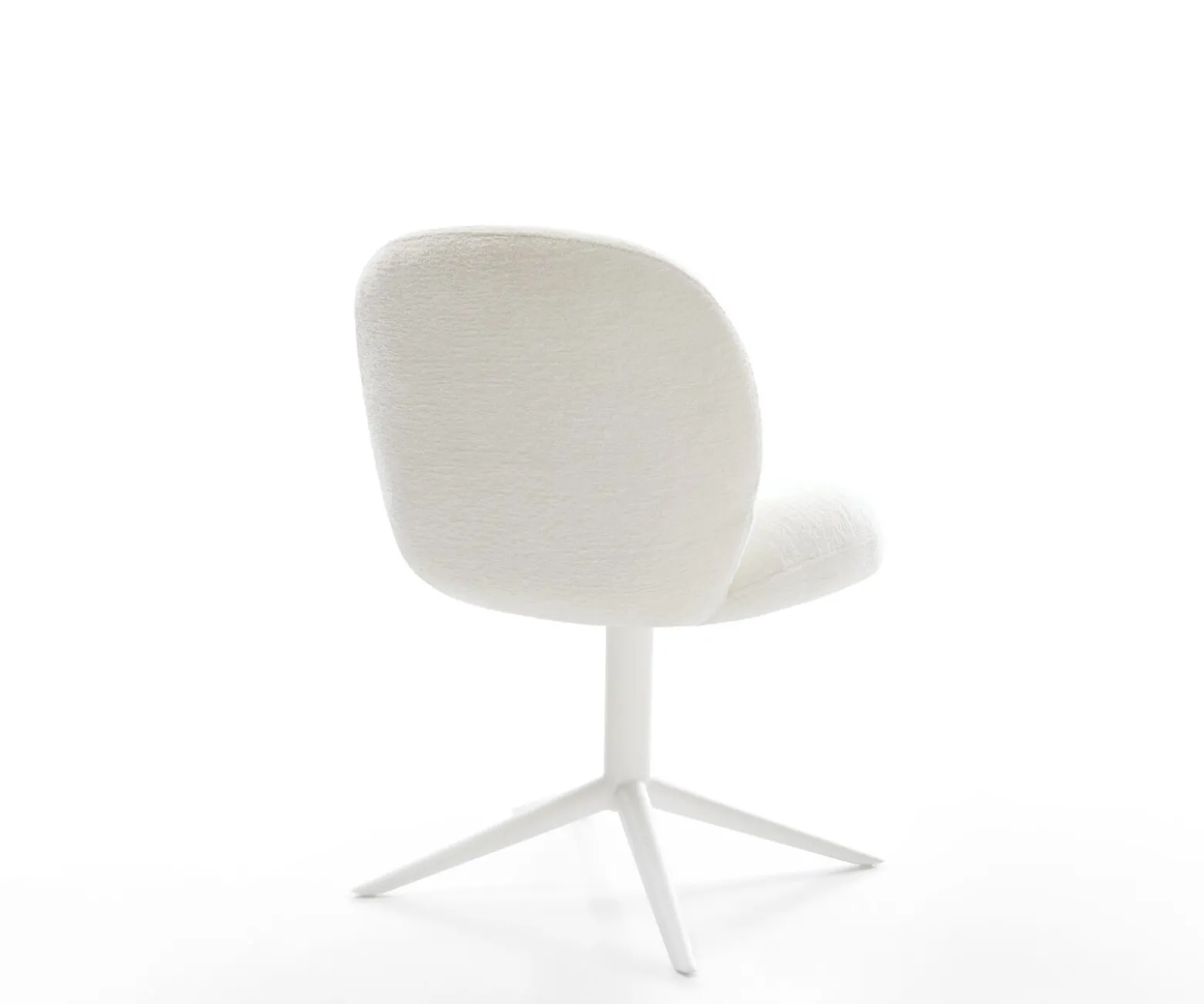 DrehstuhlNube-Flex Bouclé Soft Beige Fußkreuz Weiß 360° drehbar Wippfunktion Taschenfederkern Sofort versandfertig