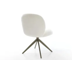 DrehstuhlNube-Flex Bouclé Soft Beige Kreuzgestell breit Effektfinish Titan 360° drehbar Wippfunktion Taschenfederkern Sofort versandfertig