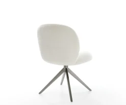 DrehstuhlNube-Flex Bouclé Soft Beige Kreuzgestell breit Graphit 360° drehbar Wippfunktion Taschenfederkern Sofort versandfertig