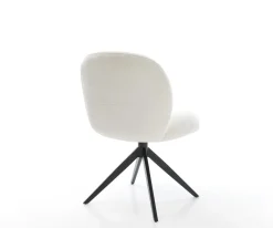 DrehstuhlNube-Flex Bouclé Soft Beige Kreuzgestell breit Schwarz 360° drehbar Wippfunktion Taschenfederkern Sofort versandfertig