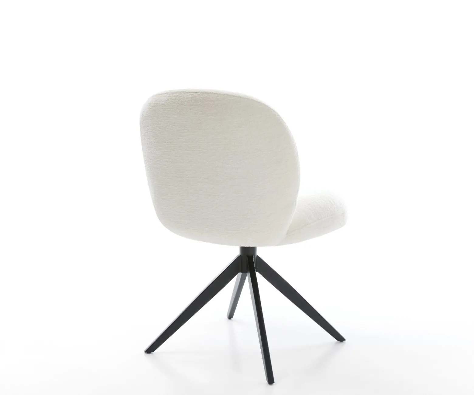 DrehstuhlNube-Flex Bouclé Soft Beige Kreuzgestell breit Schwarz 360° drehbar Wippfunktion Taschenfederkern Sofort versandfertig