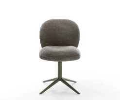 DrehstuhlNube-Flex Bouclé Soft Schlamm Fußkreuz Effektfinish Titan 360° drehbar Wippfunktion Taschenfederkern Sofort versandfertig