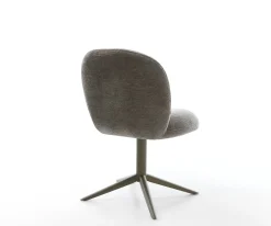DrehstuhlNube-Flex Bouclé Soft Schlamm Fußkreuz Effektfinish Titan 360° drehbar Wippfunktion Taschenfederkern Sofort versandfertig