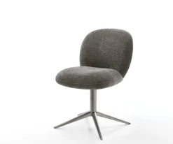 DrehstuhlNube-Flex Bouclé Soft Schlamm Fußkreuz Graphit 360° drehbar Wippfunktion Taschenfederkern Sofort versandfertig