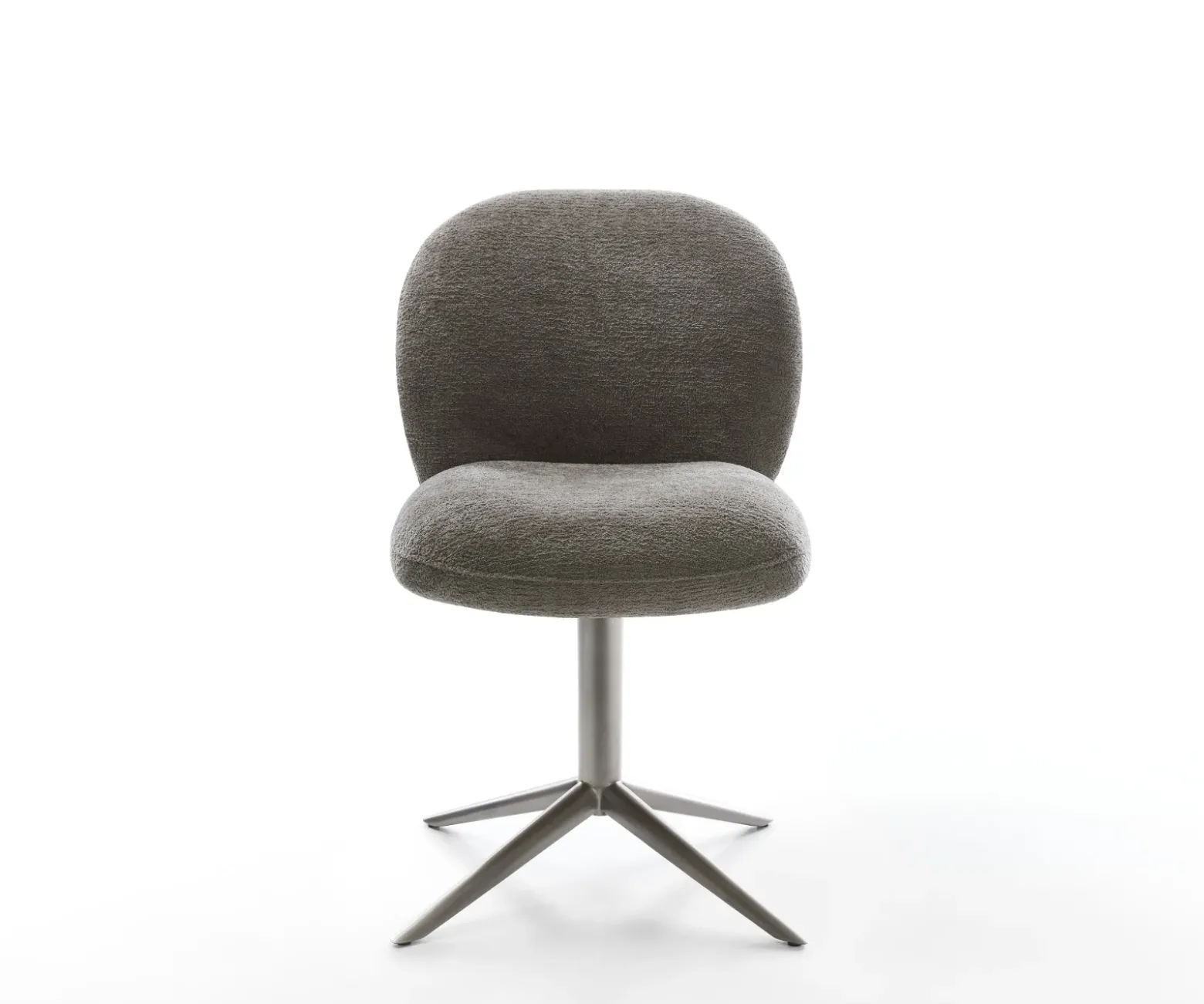 DrehstuhlNube-Flex Bouclé Soft Schlamm Fußkreuz Graphit 360° drehbar Wippfunktion Taschenfederkern Sofort versandfertig